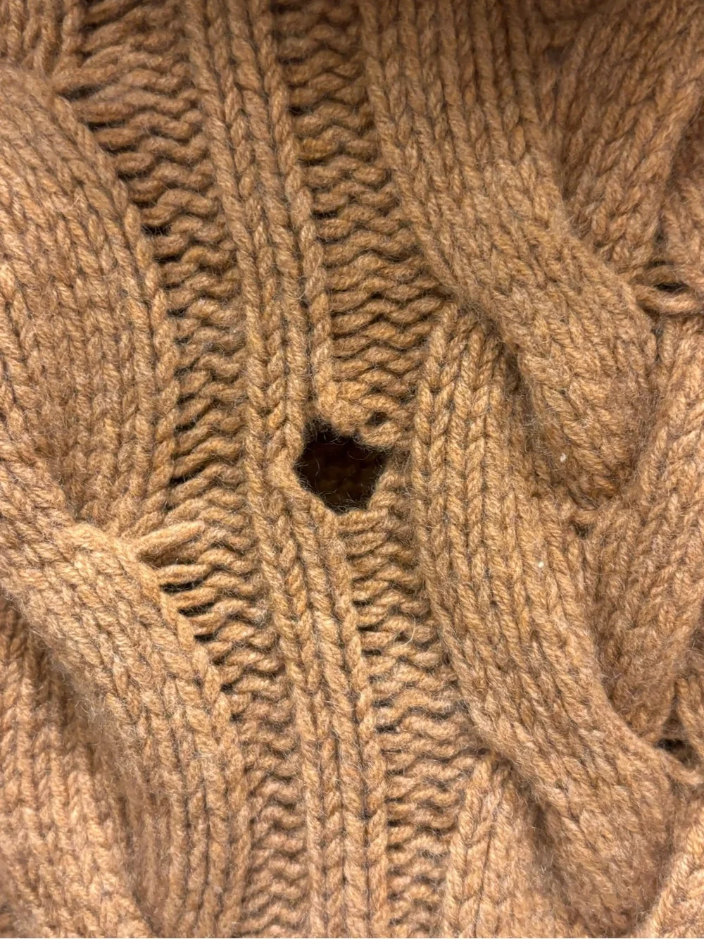 Neiman Marcus Cable-Knit Hooded Cardigan - Camel
